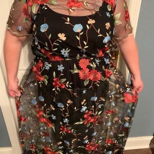 LuLaRoe Deanne II Transparent Embroidered